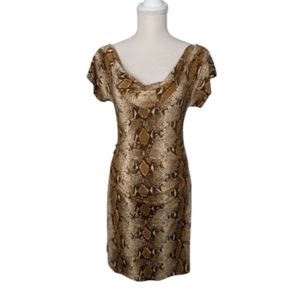 Diane von Furstenberg Cowl Neck Snakeskin Dress